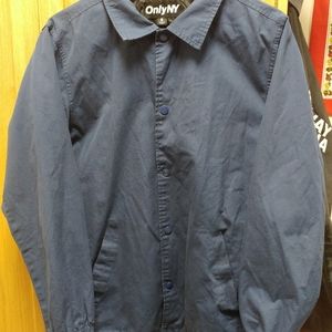 Only NY Snap Front Navy Blue Windbreaker